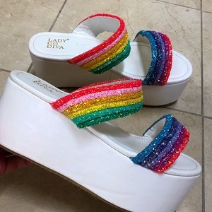 LADY GODIVA - Rainbow Sparkle Platforms